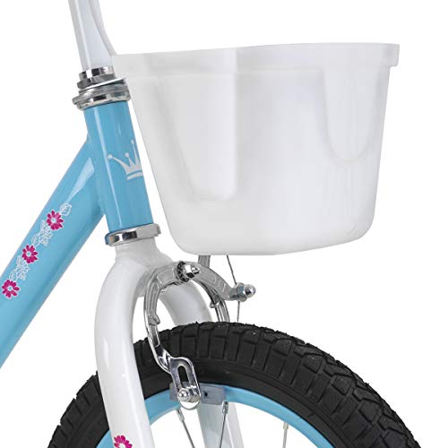 Hiland Bicicleta infantil para niños y niñas a partir de 3, 4, 5, 6 años, Space Shuttle bicicleta de 14 pulgadas, ruedas de apoyo, color lila, rosa y azul