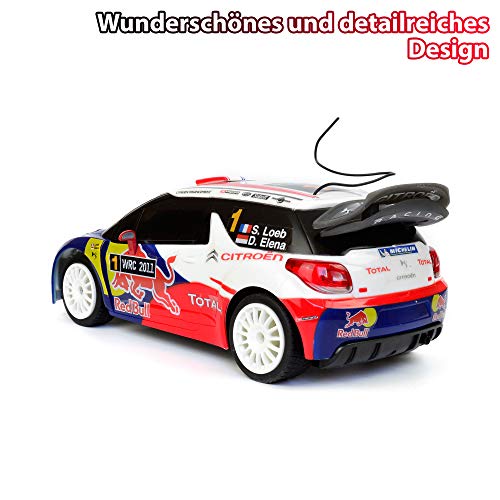 Himoto HSP Vehículo teledirigido con licencia en original compatible con Citroen DS3 WRC Rallye, modelo de construcción a escala 1:16, coche, coche, juego completo, incluye mando a distancia