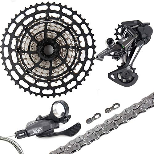 HINGU-Dental plate DEORE XT M8100 1x12 12 velocidades MTB Groupset Shifter Desviador Cadena con SROAD Cassette Freewheel 10-50T y 11-50T (Color : 10 50T XD)