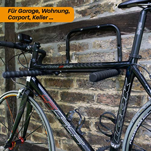 Hinrichs Soporte Bicicletas Pared 2 Bicis (máx. 55 kg) - Colgar Bici Pared Horizontal - Soporte Bici Plegable Incluye un Limpiador para la Cadena de la Bicicleta