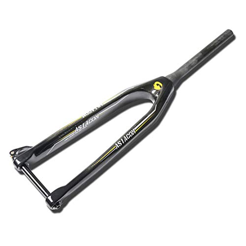 HIOD Fibra de Carbon Horquillas de Bicicleta Bici de Montaña Eje de Barril Freno de Disco Horquilla de Bicicleta Tubo Cónico Horquilla,Yellow,26