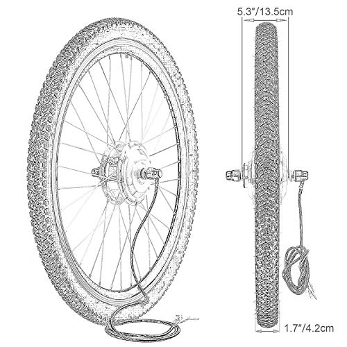 Hiram Kit de Conversión de Bicicleta Eléctrica 48V 1000W 26’’ Kit de Conversión de Bicicleta para Rueda Trasera DIY Electric Bike Conversion Kit con Controlador de Modo Dual