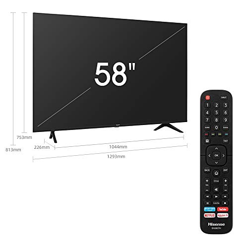 Hisense 58AE7000F - Smart TV Resolución 4K, UHD TV 2020, con Alexa integrada, Precision Colour, escalado UHD con IA, Ultra Dimming, audio DTS Studio Sound, Vidaa U 4.0