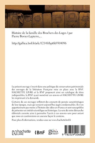 Histoire de la famille des Brochers des Loges