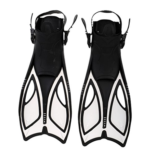 HIXISTO NatacióN Aletas，Aletas De Entrenamiento Equipo de Snorkel de Buceo Profesional Aletas de natación Aletas Ajustable Equipo de Buceo Deportivo Submarino (Color : Medium Black)