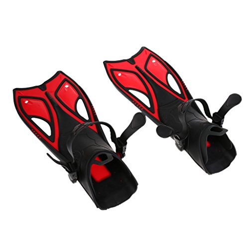 HIXISTO NatacióN Aletas，Aletas De Entrenamiento Equipo de Snorkel de Buceo Profesional Aletas de natación Aletas Ajustable Equipo de Buceo Deportivo Submarino (Color : Medium Black)