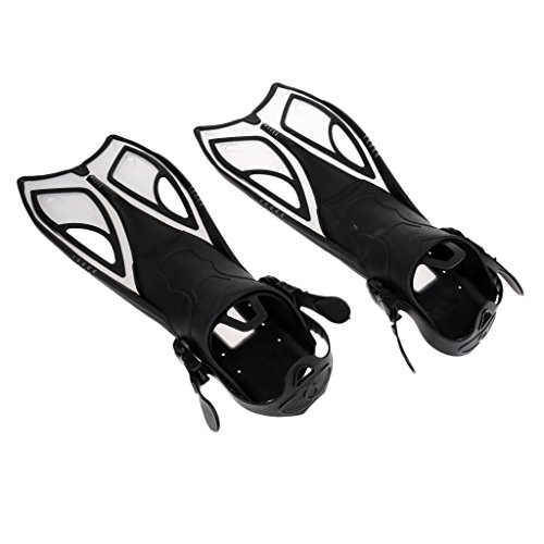 HIXISTO NatacióN Aletas，Aletas De Entrenamiento Equipo de Snorkel de Buceo Profesional Aletas de natación Aletas Ajustable Equipo de Buceo Deportivo Submarino (Color : Medium Black)