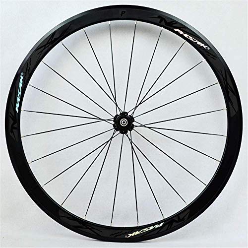 HJRD Bicicletas de Carretera 700C 40MM Juego de Ruedas de Bicicleta Ruedas de aleación Ultraligera de Doble Pared V Freno de liberación rápida Disco de rodamiento Palin 7 8 9 10 11/12 Velocidad