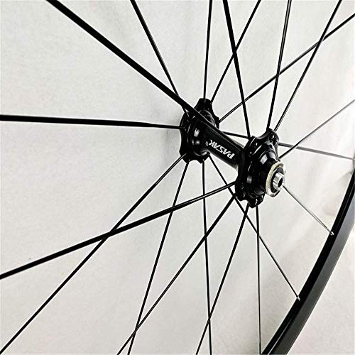 HJRD Bicicletas de Carretera 700C 40MM Juego de Ruedas de Bicicleta Ruedas de aleación Ultraligera de Doble Pared V Freno de liberación rápida Disco de rodamiento Palin 7 8 9 10 11/12 Velocidad