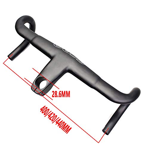 HKYMBM Manillar Carbono Carretera, Fibra De Carbono Total Bici del Camino De La Potencia del Manillar 28,6 MM Ultraligero Manillar Integrado Longitud 90 Y 120 MM Anchura 400 para Los 440MM,440 * 90mm