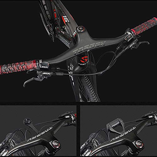HKYMBM Manillar de Carbono MTB, Bicicleta de montaña Integrado Recta Volver a Montar el Mango Recto Manillar de Fibra de Carbono de Carreras del Manillar,100 * 720