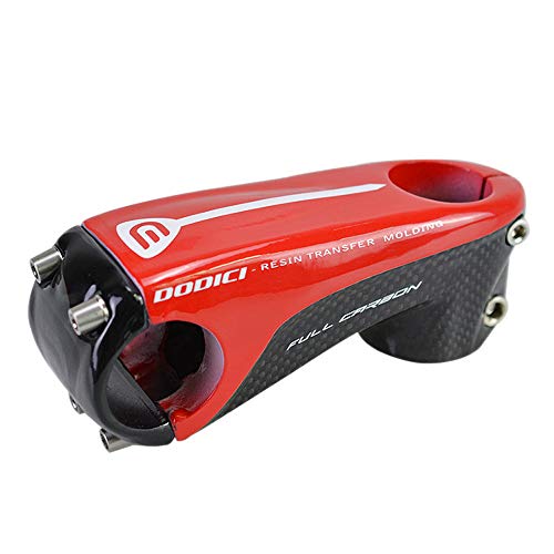 HKYMBM Potencia Bicicleta, -10 Madre Grado 31,8 mm Fibra de Carbono Ligera Completa de Bicicletas, para la mayoría de Bicicletas, Bicicleta de Carretera, MTB, BMX, Ciclismo,Rojo,80mm