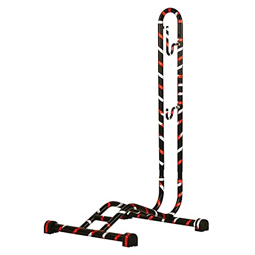 HLH 2 en 1 Acero Sujeta Bicis Suelo con Reflectante,Sujeta Bicicletas Ajustable, Ligero, Portátil Sujeta Bicis Suelo para Bicicleta De Montaña, Bicicleta De Carreras, Bicicletas