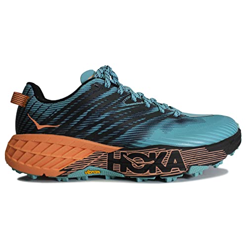 Hoka One One Mujer Speedgoat 4 Textile Synthetic Aquarelle Cantaloupe Entrenadores 40 2/3 EU