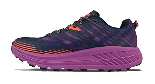 Hoka One One Speedgoat 4 Wide Textile Zapatillas sintéticas, rojo (Espacio exterior/Coral caliente), 38.5 EU