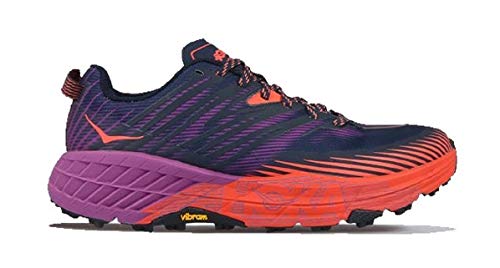 Hoka One One Speedgoat 4 Wide Textile Zapatillas sintéticas, rojo (Espacio exterior/Coral caliente), 38.5 EU