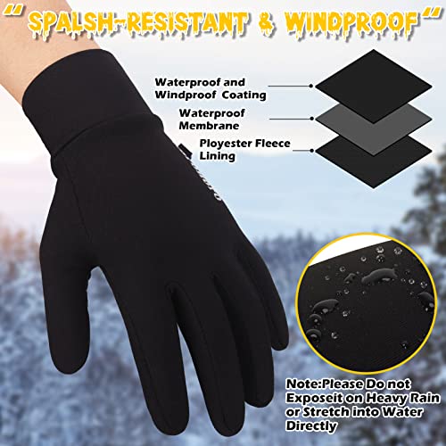 HoloHolo Guantes de Ciclismo Guantes de Invierno Impermeables y a Prueba de Viento Guantes de Bicicleta con Pantalla táctil Guantes térmicos Ligeros Antideslizantes para Guantes Deportivos