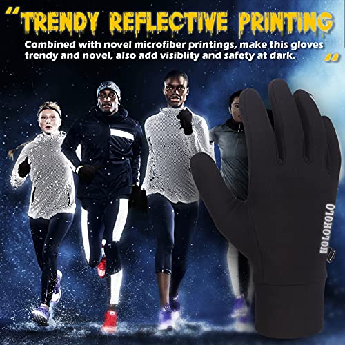 HoloHolo Guantes de Ciclismo Guantes de Invierno Impermeables y a Prueba de Viento Guantes de Bicicleta con Pantalla táctil Guantes térmicos Ligeros Antideslizantes para Guantes Deportivos