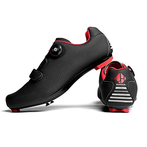 Hombre Zapatos de Ciclismo de Carretera para SPD Tacos MTB Negro 44