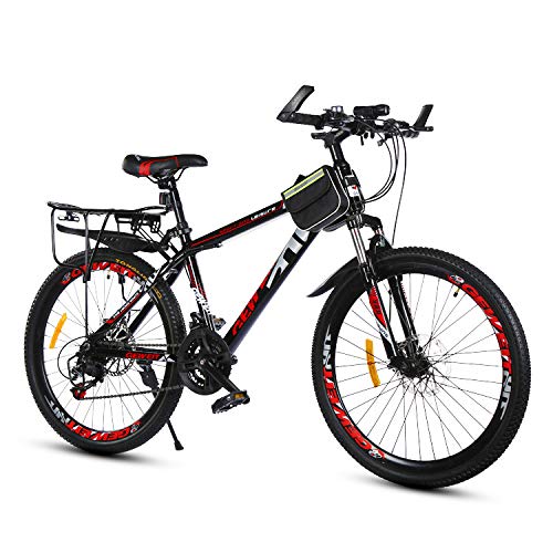 Hombres Rueda De 24 Pulgadas Bicicleta De Montaña,Sport Bike Bicicletas De Carretera,con Freno De Disco Doble & Shimano Cambio De Pulgar,Velocidad Variable Bicicletas De Suspensión Completa-A 24inch