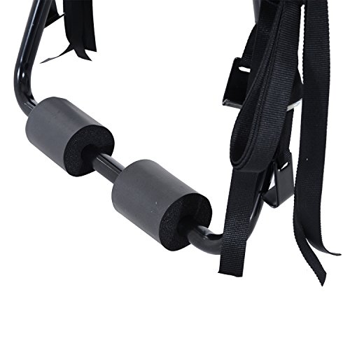 HOMCOM Accesories Portabicicletas para Portón Trasero Plegable con Correas de Seguridad Soporte de 2 Bicicletas hasta 30 kg para la Mayoría Modelos de Coche 75x60x10cm Negro