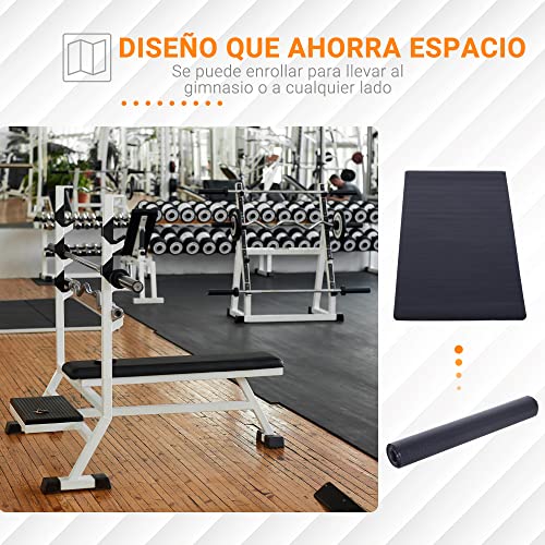 HOMCOM Esterilla para Aparatos de Entrenamiento Alfombra de Fitness Bicicleta Elíptica Cinta de Correr Gimnasio Protectora de Suelo 4mm