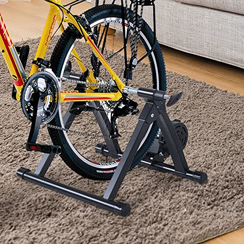 HOMCOM Rodillo de Bicicleta Entrenamiento Plegable con Resistencia Magnética para Ruedas de 26-28 Pulgadas Soporte Entrenador Bici para Casa Interior 54,5x47,2x39,1 cm Negro