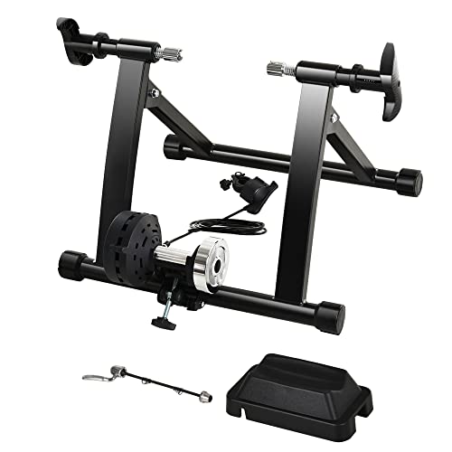 HOMCOM Rodillo Entrenamiento Bicicleta 5 Niveles de Resistencia por Cable Cicloentrenador Acero Bici Color Negro 54.5x42.2x39.1cm