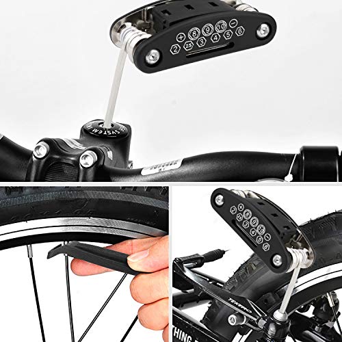 Homealexa Kit Reparación Herramientas Bicicleta 16 en 1 Herramienta multifunción, con Kit de Parche y palancas para neumáticos,Herramienta Bici Multifunción Portátil Compacta