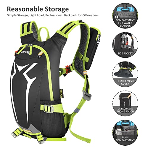 HOMIEE Mochila de Ciclismo Impermeable, Mochila para bicicleta con Cubierta de Lluvia,Unisexo Respirable Ultraligero para Excursionismo Ciclismo Alpinismo Senderismo Camping al Aire Libre(verde)