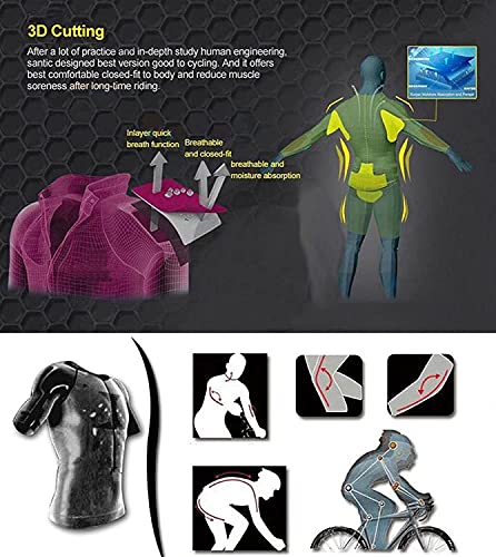 HONGJIU Body Suit Hombre Ciclismo Jersey Conjunto Triatlón Skinsuit Trisuit Manga Corta Mono, Triatlón, Traje de Triatlón (Color: 6, Talla: XS