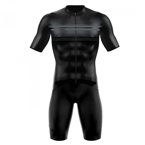 HONGJIU Body Suit Hombre Ciclismo Jersey Conjunto Triatlón Skinsuit Trisuit Manga Corta Mono, Triatlón, Traje de Triatlón (Color: 6, Talla: XS
