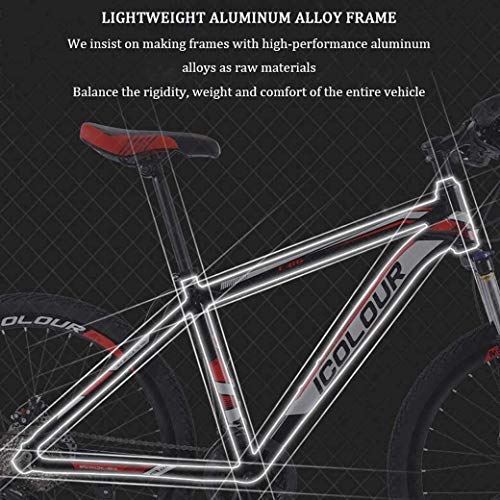 HongTeng 26" Bicicletas de montaña de Edad, Estructura de suspensión de Aluminio Ligero Completo, Tenedor de suspensión, Frenos de Disco (Color : D2, Size : 30Speed)