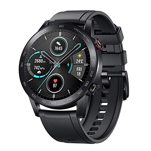 HONOR Smartwatch Magic Watch 2 (46 mm) Fitness Tracker Watch Hombre Mujer Smart Watch, 5 ATM Smart Watch Muñeca Monitor de Ritmo cardíaco Presión Smartband, GPS Llamada por Bluetooth, Negro Mate