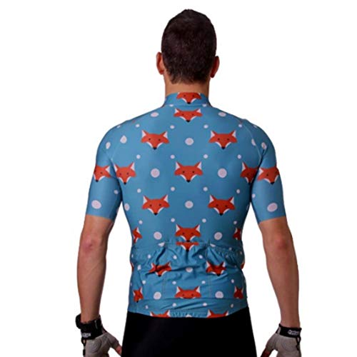 HOOPOE Ropa Ciclismo, Maillot Fox Blue Hombre, Mujer, Manga Corta #FoxBlue Tallas (XS a XL) S