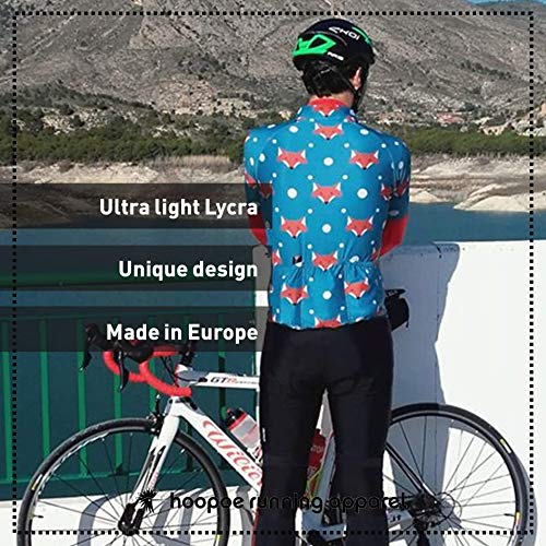 HOOPOE Ropa Ciclismo, Maillot Fox Blue Hombre, Mujer, Manga Corta #FoxBlue Tallas (XS a XL) S