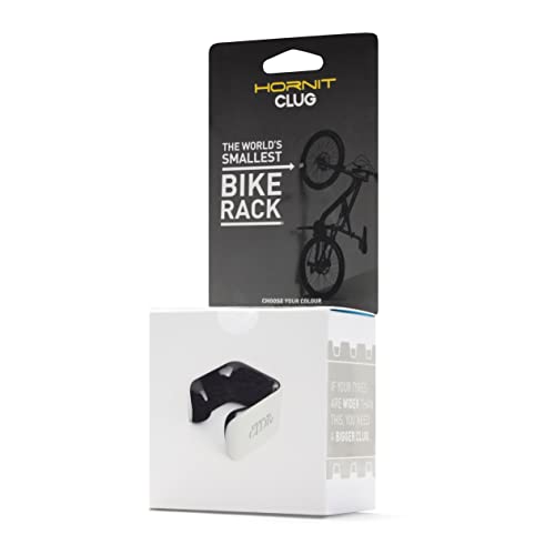 Hornit CLUG CLUG - Soporte para Bicicletas montado en la Pared - El Soporte para Bicicletas más pequeño del Mundo - Fácil de Instalar(MTB XL, Blanc/Noir)