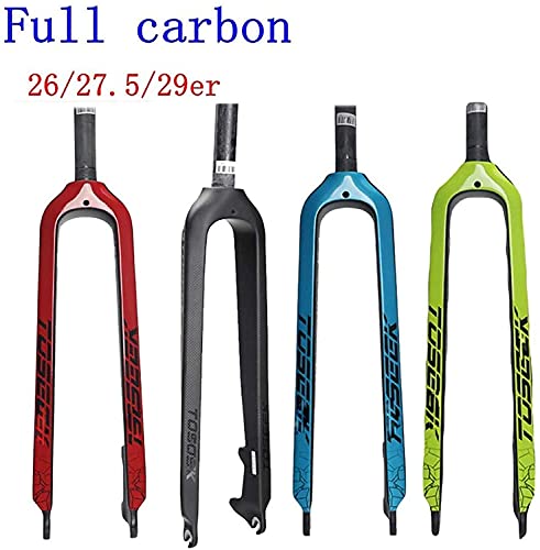 Horquilla de Bicicleta MTB Tenedor de bicicletas MTB Frente rígido 26/27.5 / 29 "Discos de freno de carbono Mountain Bike Fork, 28.6mm Tipo sin rosca Tubo Superlight Bicicleta Forks Frontes Expansor T