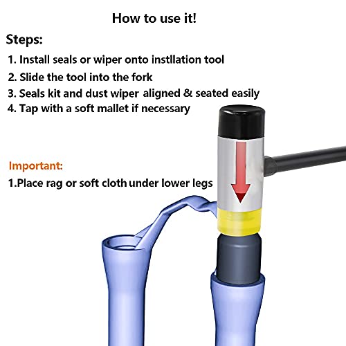 Horquilla de bicicleta Sello de polvo Sello de polvo Sello de polvo Herramienta de instalación de limpiaparabrisas de polvo Guía de herramientas de instalación compatible con Fox RockShox 30 32 32 32