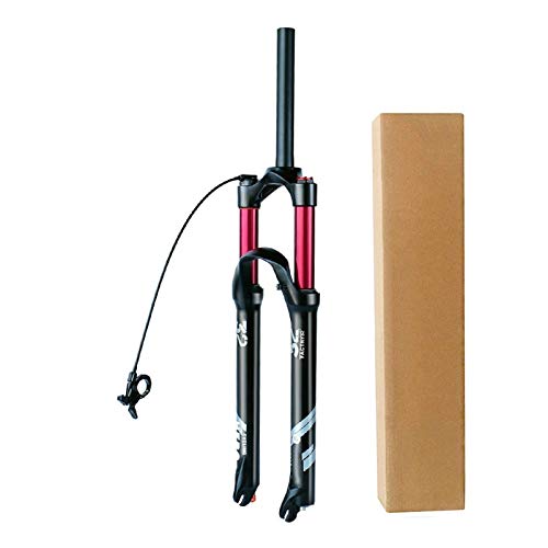 Horquilla MTB 26 27,5 29 Amortiguador Bicicleta Aleación Aluminio 1-1/8" Tubo Recto Suspensión Bicicleta Horquillas Viaje 140mm (Color : Remote Control - A, Size : 29 Inch)