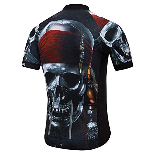 Hotlion Maillot de ciclismo para hombre, manga corta, con 3 bolsillos traseros, absorbe la humedad, transpirable, de secado rápido, Cd5186-sj, M