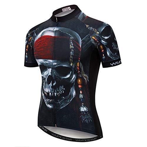 Hotlion Maillot de ciclismo para hombre, manga corta, con 3 bolsillos traseros, absorbe la humedad, transpirable, de secado rápido, Cd5186-sj, M