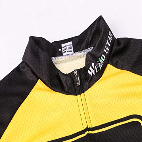 Hotlion Maillot de ciclismo para hombre, manga corta, con 3 bolsillos traseros, absorbe la humedad, transpirable, de secado rápido, Cd6084-sj, M
