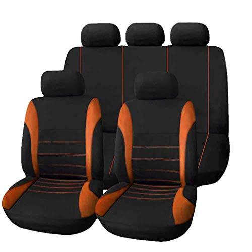 HotYou Fundas Asientos Coche Universales para Delanteros y Traseros | Funda para Asiento Coches | Accesorios Interior Universal,Desmontable y Lavable,Naranja