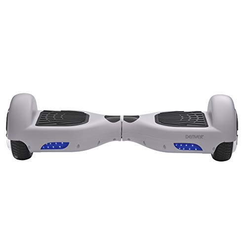 Hoverboard Patinete Eléctrico Equilibrio Denver HBO-6620WHITE. Batería Recargable incorporada. 2 Motores de 250 W. Velocidad hasta 12 km/h. Alcance de hasta 10 km por Carga. Tamaño Rueda 6,5 ", Blanco