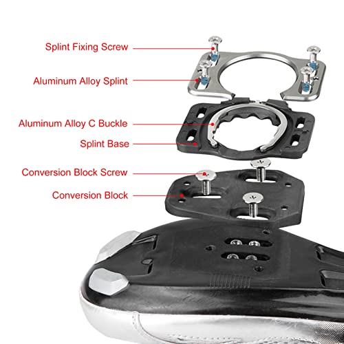 Hozee Pedal de Autobloqueo para Bicicleta de Carretera, Pedal de Autobloqueo de Bicicleta de 3 Rodamientos de Alta Resistencia para Zapatos de Cuatro Orificios para Zapatos de Tres Orificios(Rojo)