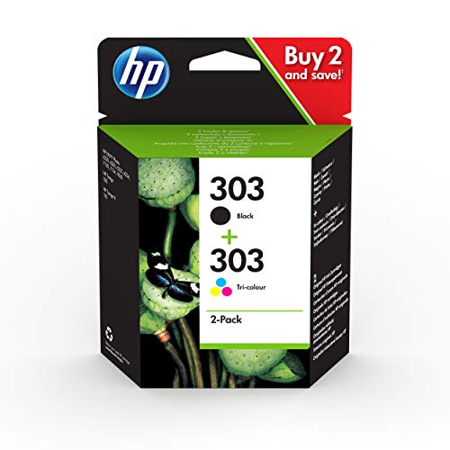 HP 303 3YM92AE Pack 2 x Cartuchos Negro & Tricolor para impresoras de inyección de tinta HP ENVY Photo: 6220, 6230, 6232, 6234, 7130, 7134, 7830 . HP Tango: 100 . HP Tango X: 110