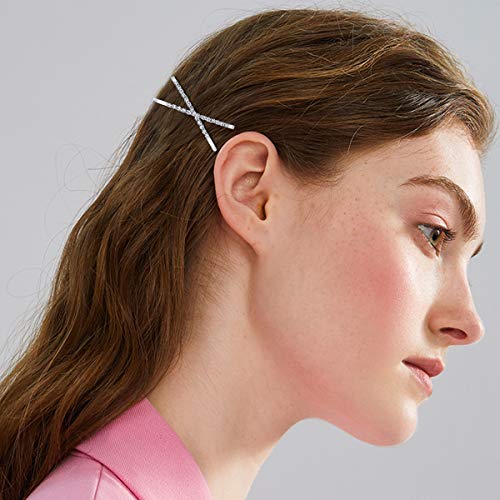 HQdeal 12 Piezas Rhinestone Bobby Horquilla, Clips de Pelo Mujeres, Plata Pinza de Pelo, Pinza De Pelo, Horquilla de Pelo Boda, Pinzas Pelo Accesorios para Damas Niñas Regalo y Cumpleaños
