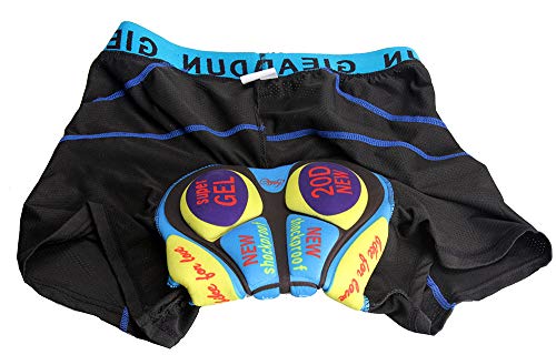 HTTOAR Culotte Ciclismo Hombre， Culotes Ciclista Calzoncillos Transpirable y de Secado Rápido Calzoncillos Bici Culotte Ciclismo Gel (Azul Negro, XX-Large)