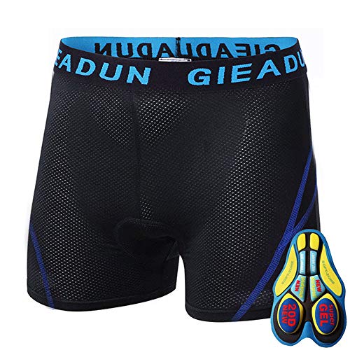 HTTOAR Culotte Ciclismo Hombre， Culotes Ciclista Calzoncillos Transpirable y de Secado Rápido Calzoncillos Bici Culotte Ciclismo Gel (Azul Negro, XX-Large)